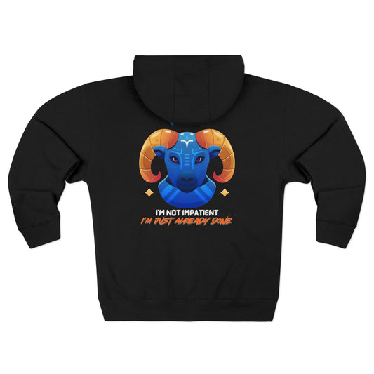 Aries Unisex Zip Hoodie